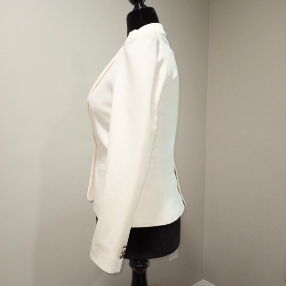 ZARA OFF-WHITE SINGLE BREAST JACKET/BLAZER SZ M - Picture 4 of 9